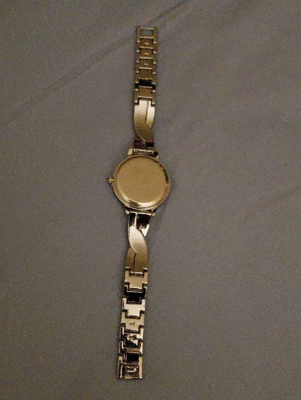 Women's Silver Bracelet Watch with Twisted Link Accent